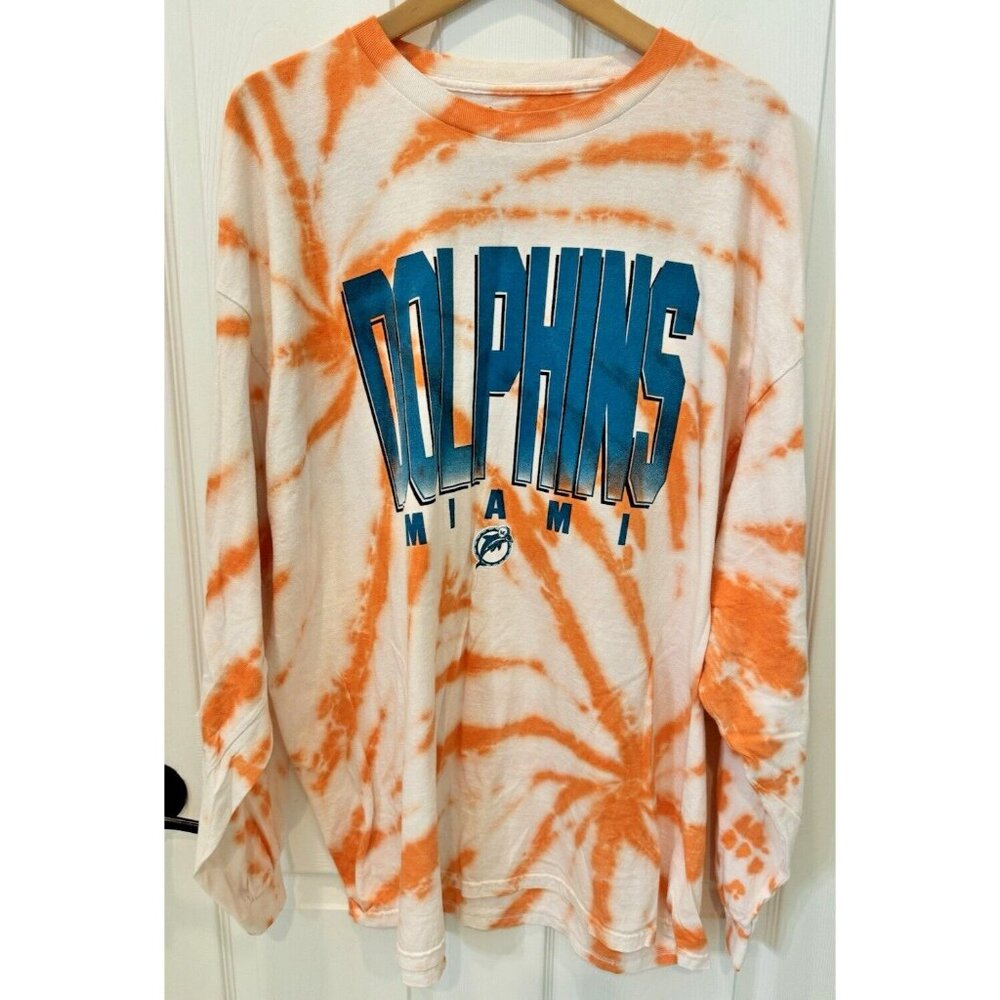 Junk Food Clothing Men XXL Tie Dye Miami Dolphins LS Tee